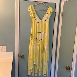 NWT She’s A Waterfall Maxi Dress by Free People in Lemon Ice Combo